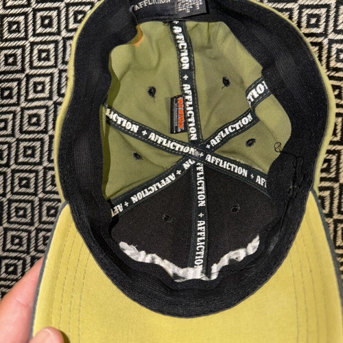 Affliction hat used, green, one size