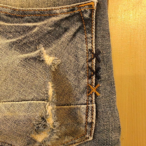 Scotch and Soda slim fit jeans blue like new with fades and rips
