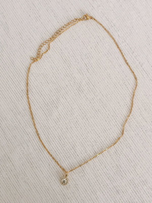 Steel necklace with rhinestones and adjustable clasp new
