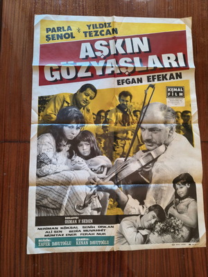 Vintage movie poster "Aşkın Gözyaşları" 1966 used, 70×100 cm