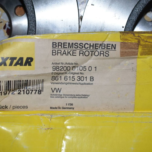 Textar brake discs new for Audi 50, VW Derby, Polo 1981