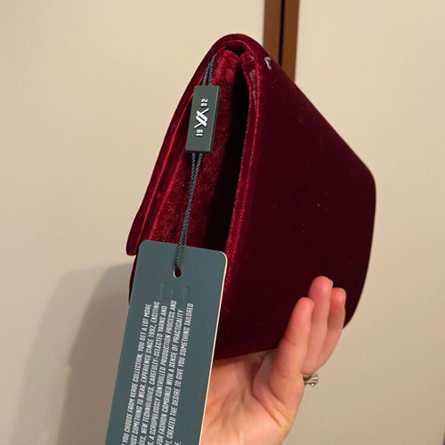 Verde burgundy velvet crossbody bag new with tags