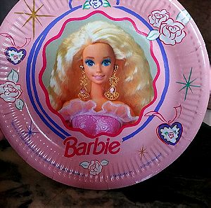 Εννέα vintage πιάτα τούρτας Barbie του 1994 συν δώρο αλλά δύο πιάτα