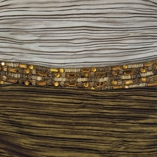 Short tight dress used, two-tone olive-beige