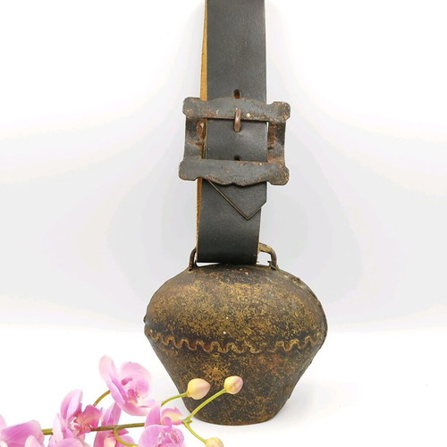 Original large old Swiss cowbell used