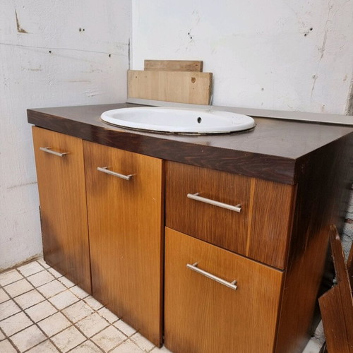 Bathroom cabinet with sink used