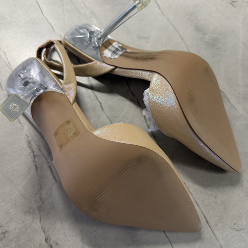 Call It Spring Iridescent Champagne Vegan Slingback Pumps EU 37.5