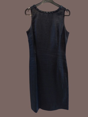 Zara classic midi dress like new black with square stones neckline