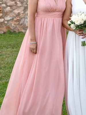Desiree long women's dress like new, size L, soft pink