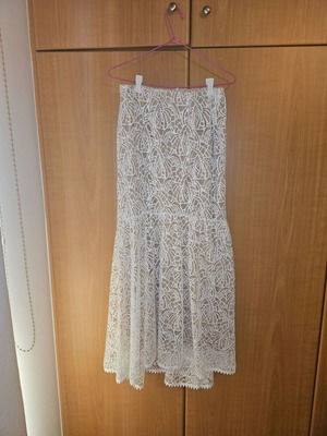 Lynne maxi skirt set with crop top like new, broderie style