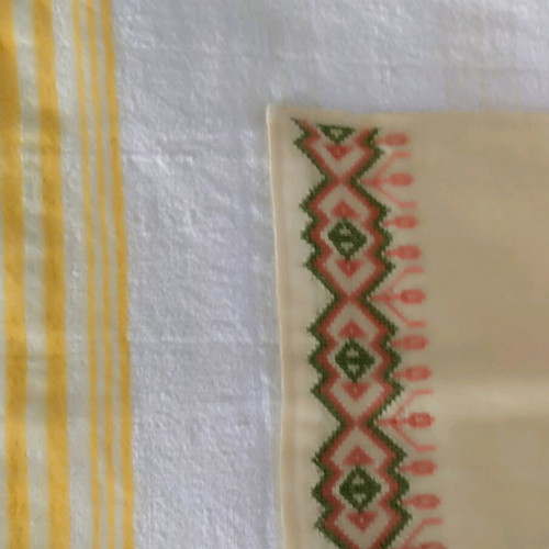 Woven cotton pillowcase new with embroidery 65x40 cm