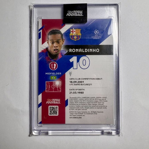 Topps Total Football Ronaldinho 23/75 Barcelona Legend card like new