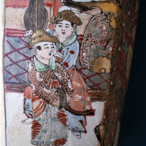 Satsuma Meiji hexagonal vase 19th century used