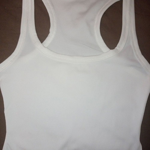 White ribbed bodysuit with racerback S like new