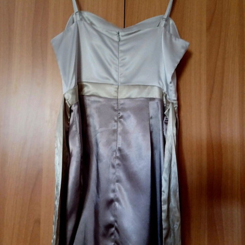 Catwalk Raxevsky Satin Mini Dress new, gray and beige, size XL