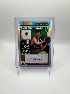 2025-26 Panini Euroleague Contenders Final Four Ticket Saras Jasikevicius autograph like new
