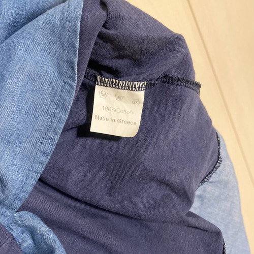 Celestino cotton blouse with denim detail like new, blue