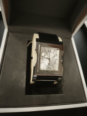 Dior CD034310 rectangular chronograph watch, Swiss made, NOS