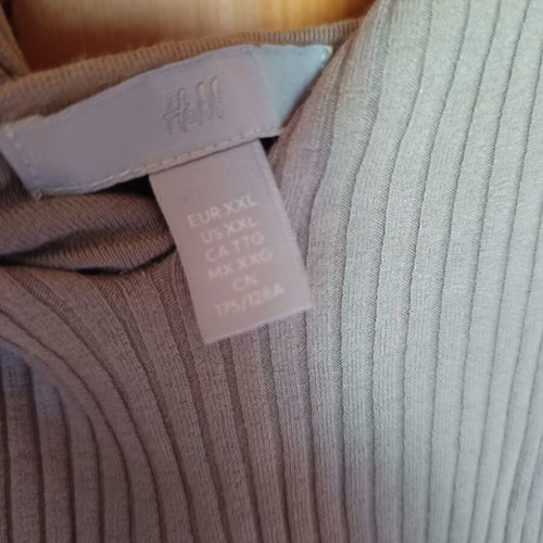 H&M ribbed dress XXL like new, grey beige