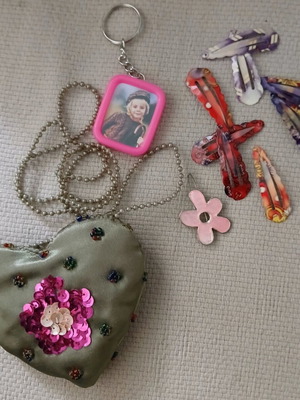 Handmade girls' heart-shaped bag new with flamingo gift