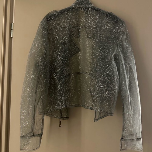 Studio 83 see through jacket turquoise like new, one size