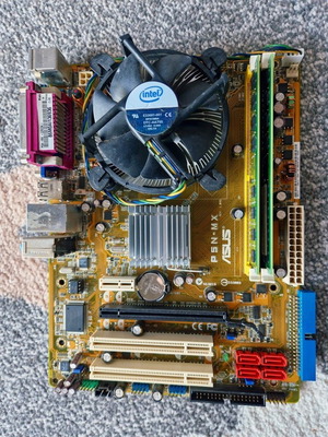 Asus P5N-MX motherboard with Intel Core 2 Quad Q8200 2.33GHz and 4GB RAM used