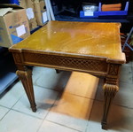 Solid coffee table used, 0.60x0.60x0.57 m