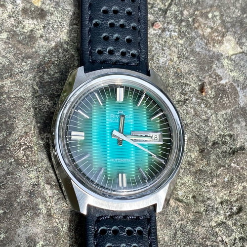 Rivador Vintage automatic watch new, green dial, stainless steel