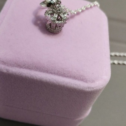 Silver chain with tiara crown new, approximately 55 cm