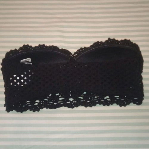 Zara crochet top new, size M, black