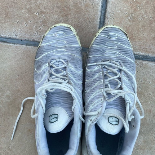 Nike TN used white sport shoes size 47 in poor condition