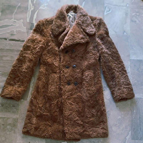 Achilleas vintage teddy coat unisex, used, brown