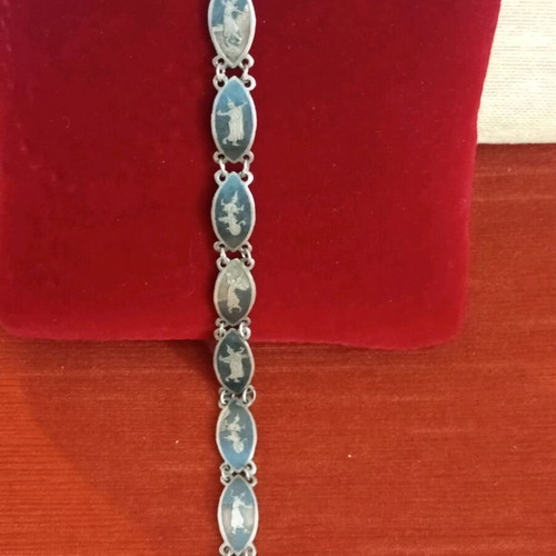 Siam sterling silver bracelet 18cm used with enamel