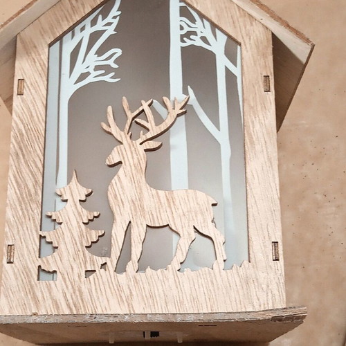Set of two Christmas battery lights like new with forest and reindeer theme