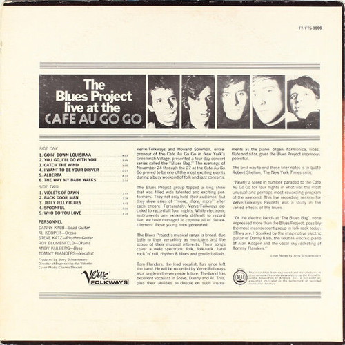 The Blues Project Live At The Cafe Au Go Go vinyl record used, blues