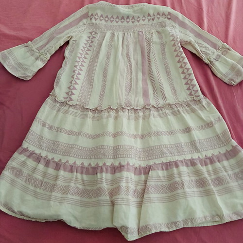 Vero Moda cotton dress, white and pink