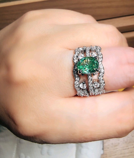 Adjustable rings set，lab-grown diamond