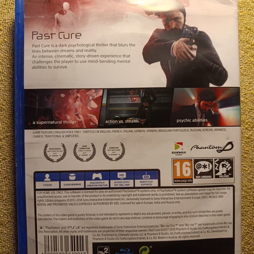 Past Cure PS4 game used, psychological thriller