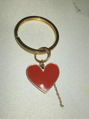 Handmade magic heart keychain red and gold new