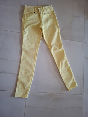 Yellow denim pants size 36 Small like new