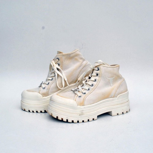 Windsor Smith white canvas platform shoes size 38 used
