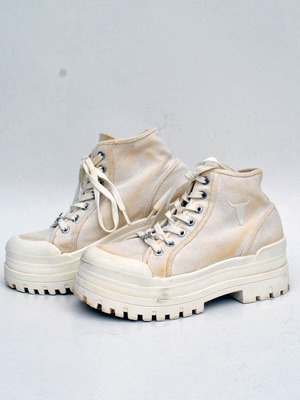 Windsor Smith white canvas platform shoes size 38 used