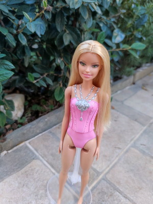 Barbie blonde with printed bodysuit OOAK like new