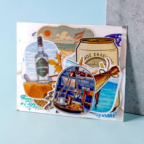 Greek Summer Sticker Set vintage new