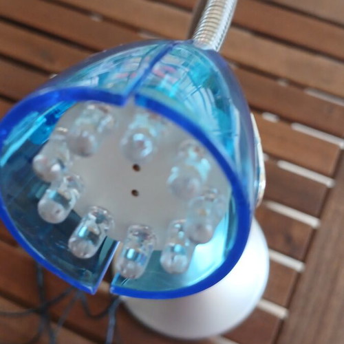 Briloner LED Table Lamp like new with blue transparent shade