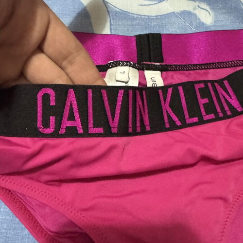 Calvin Klein bikini set like new, fuchsia with black elastic band