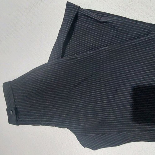 Striped pants like new, black with gray stripes, zip culotte style