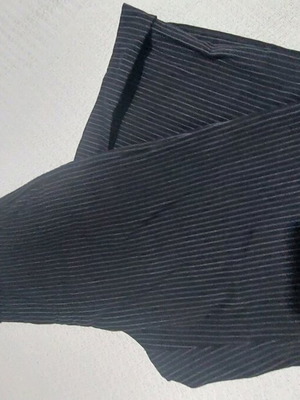 Striped pants like new, black with gray stripes, zip culotte style