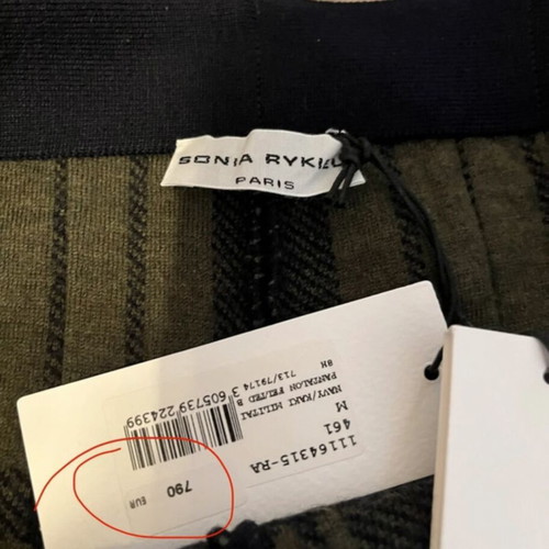 Sonia Rykiel Paris women's plaid pants, elegant fit, wool