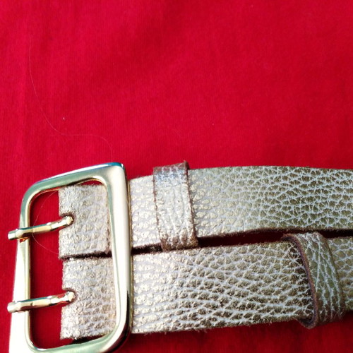 Double Gold Matte Leather Belt like new